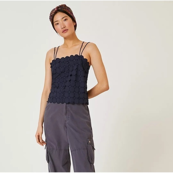 Maeve Tops - MAEVE Crop Tank Top with ruching on back and speghetti straps
